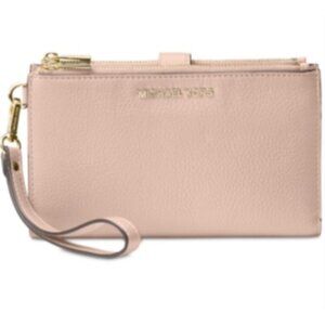 Michael Kors Women’s Adele Double Zip Wristlet Pink One Size NWD